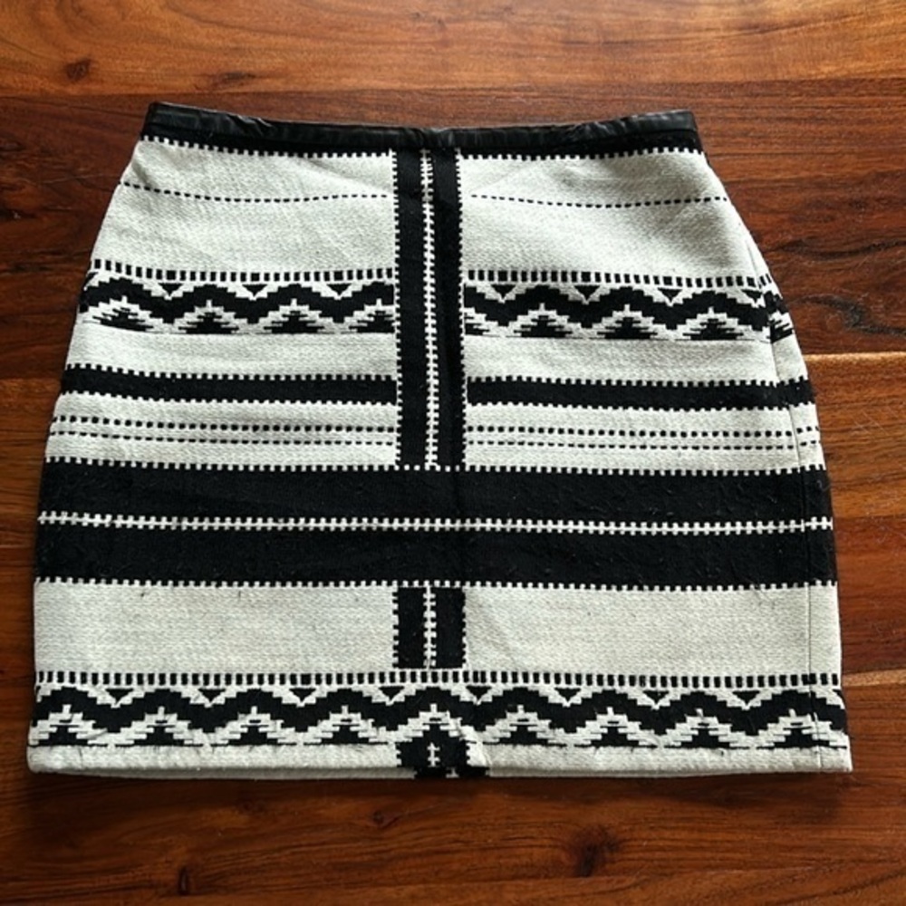 Madewell woven leather trim skirt